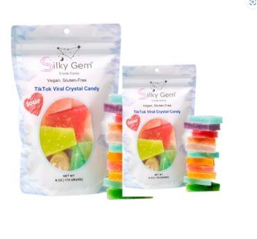 Silky Gem Sweet & Sour Bites TikTok Viral Crystal Candy Vegan, Gluten-Free (170g) Pack of 2